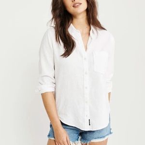 Abercrombie white button down shirt